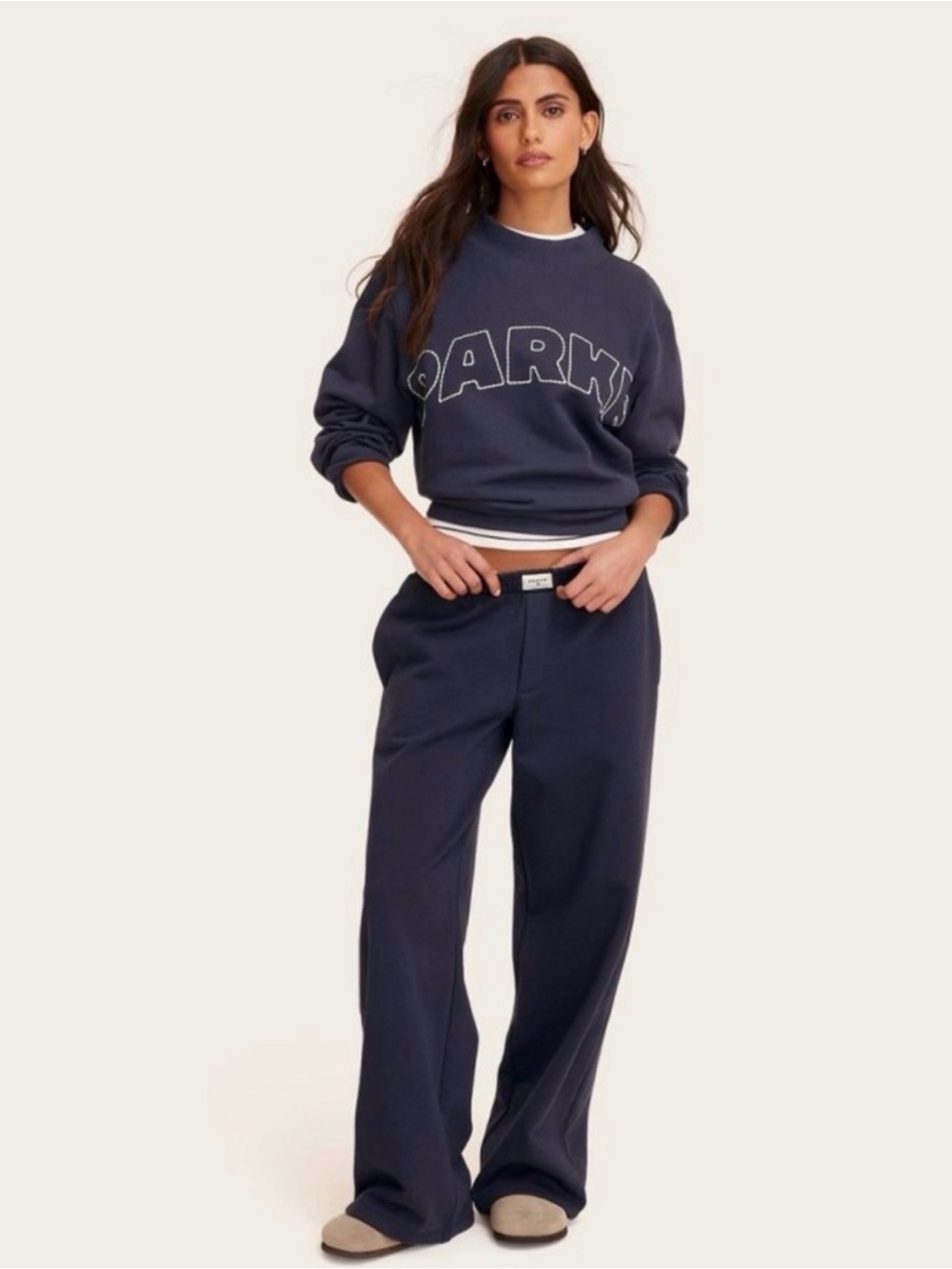 PARKE x Target Navy High-Rise Boxer Wide Leg Sweatpants Women’s XXL NWT